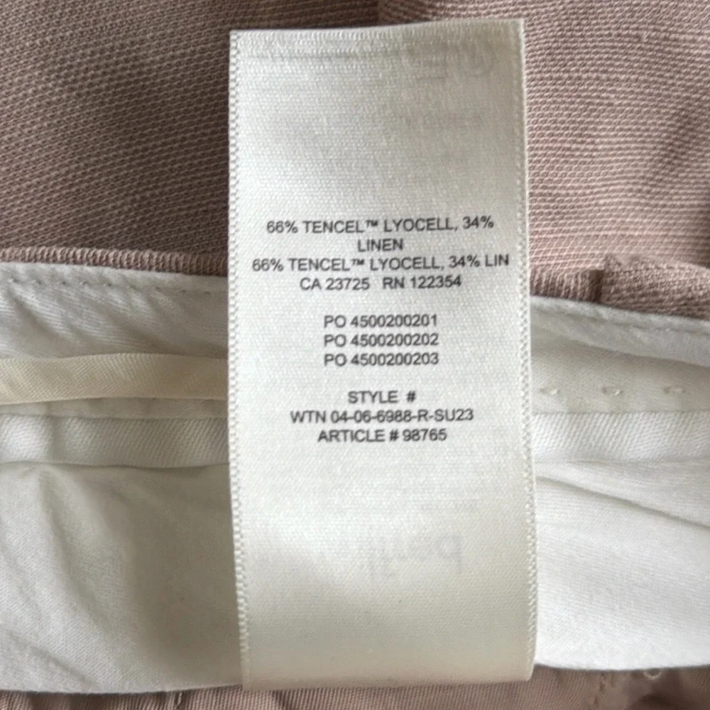 Aritzia Wilfred Thé Effortless pant dusty rose linen blend, size 2